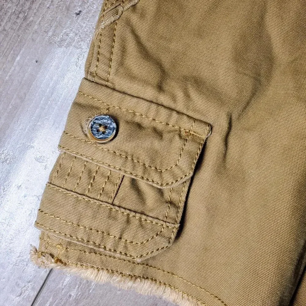 Genuine Kids from OshKosh Tan Raw Hem Cargo Toddler Boy Shorts Size 18m NWOT